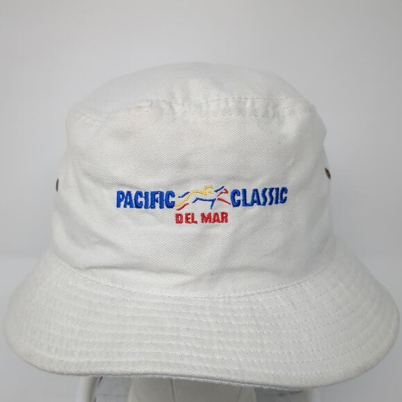 Pacific Classic Del Mar Bucket Hat Beige One Size Embroidered Blue Wave - Picture 2 of 10